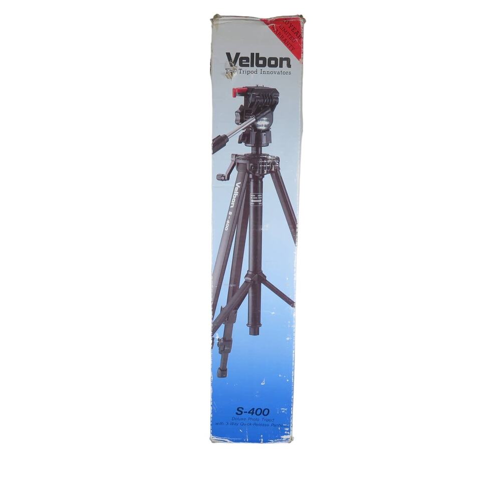 Velbon S-400 Deluxe Tripod 3-Way Quick Release - Lightweight Durable